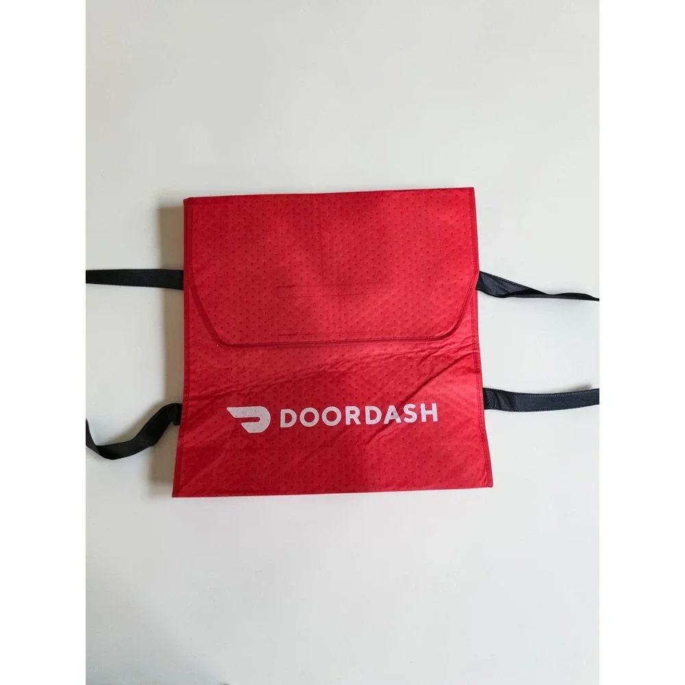 DoorDash Insulated Pizza Delivery Bag Red Thermal Carrier with Sticker Sheet